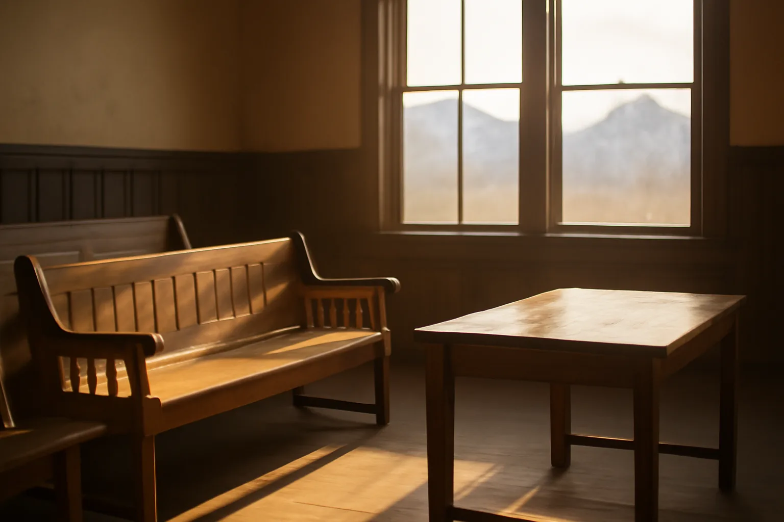 Empty Colorado courtroom where guardian ad litem cases are heard