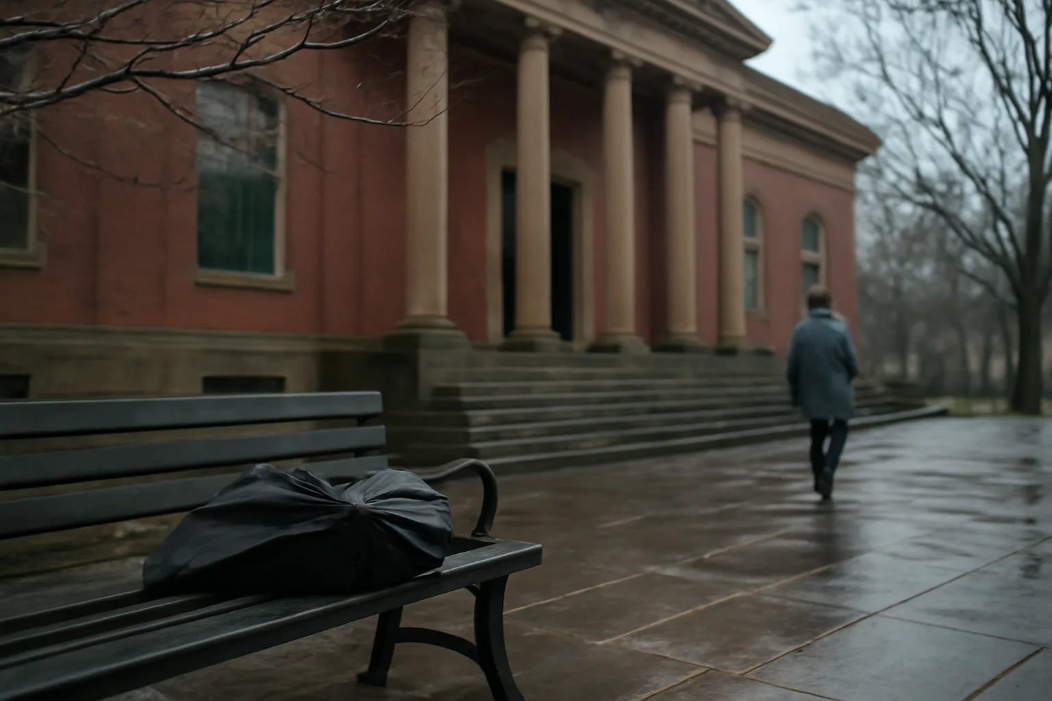 Overcast New Haven courthouse steps before a guardian ad litem case