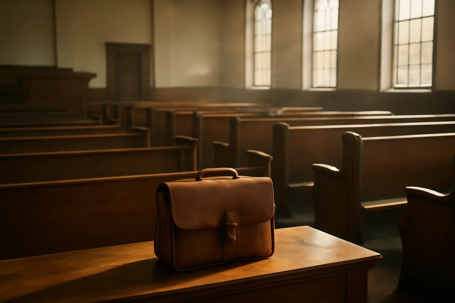 Empty Florida courtroom benches used by a guardian ad litem