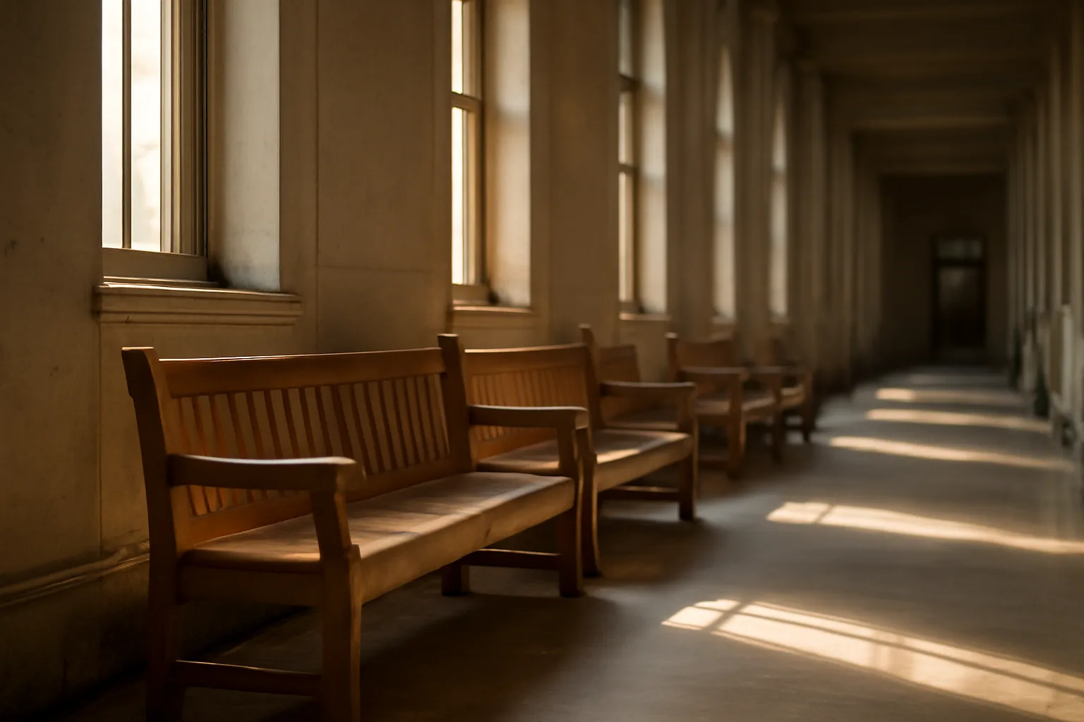 Empty Denver courthouse hallway used for guardian ad litem cases